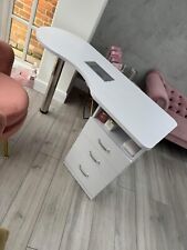 Manicure table with extractor fan and 2 chairs. Used once