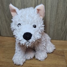 La Pelucherie White Westie Dog Puppy Soft Toy Comforter Plush Teddy Bear Rare