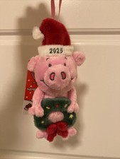 Percy Pig Christmas 2025 Wreath Hanging Decoration/Soft Toy/New With Tags/Gift