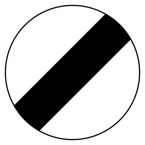 National speed limit sign - national,