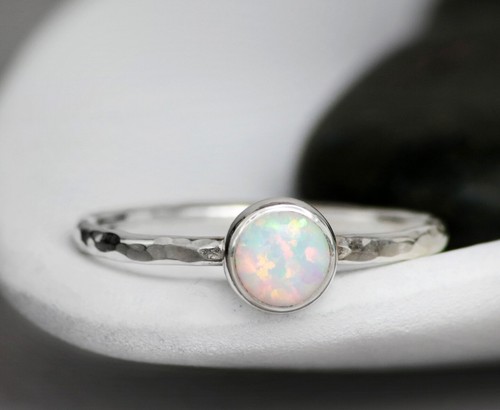 Simple opal ring 925 - simple, sterling