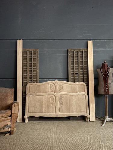 Vintage french bed carved - french,