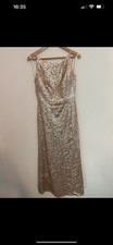 DESSY Collection Bridesmaid /Prom Dress Full Length Sequinned Gown UK Size 6