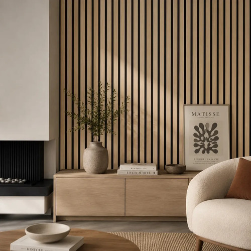 Oak slatted acoustic wall - oak,