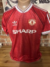 MANCHESTER UNITED MAN UTD RETRO HOME FOOTBALL SHIRT ADULT SIZE LARGE