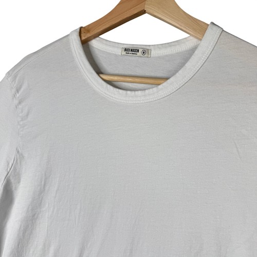 Buck mason white slub - white, curved