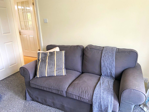 Grey fabric seater sofa - seater,