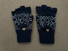 Cedar Wood State Blue Convertible Fingerless Gloves/Mittens