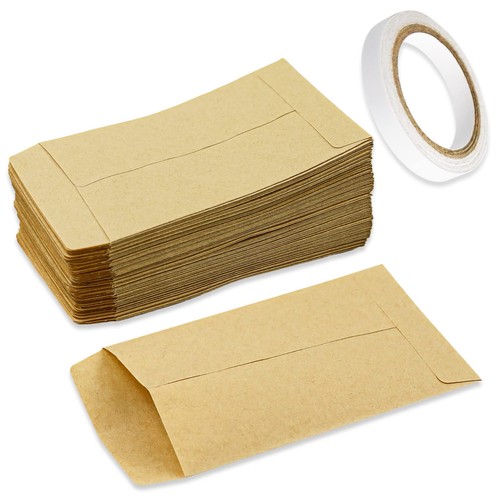 100 pcs small brown envelopes - brown,