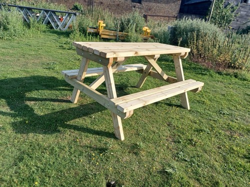 Wooden picnic bench - wooden, bench/table