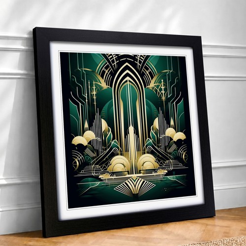 River art deco framed - river,