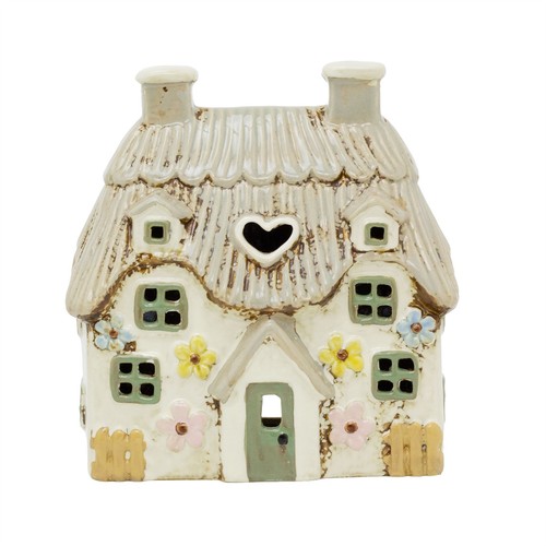 Stoneware thatched cottage tea - stoneware,