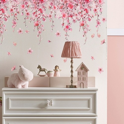 Pink flower vine wall - pink,
