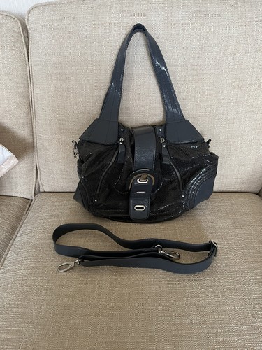Crocodile look bag dark - look, grey
