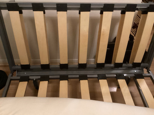 Ikea grey metal wood double - grey,