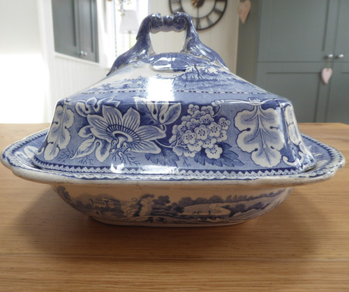 Antique blue white ceramic - white,