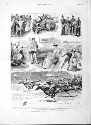 Original old antique print - old,