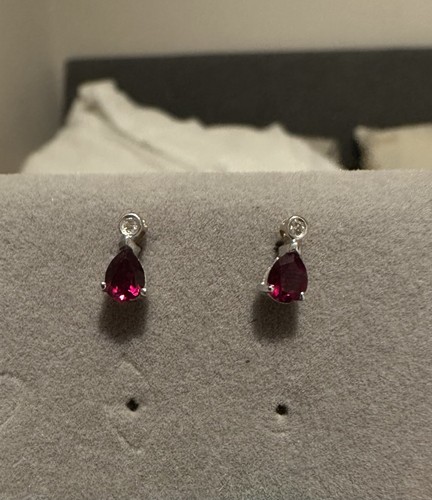 Ruby stud yellow gold earrings - stud,