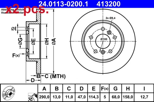 Pcs rear brake disc - brake, rotos