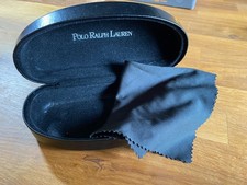 Polo Ralph Lauren Hard Glasses Case Black with Velvet Lining & Cleaning Cloth