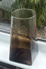 amber glass vase Large 30cm HABITAT Scandinavian style textured 