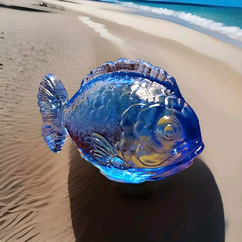 Chubby fish blue black - fish,