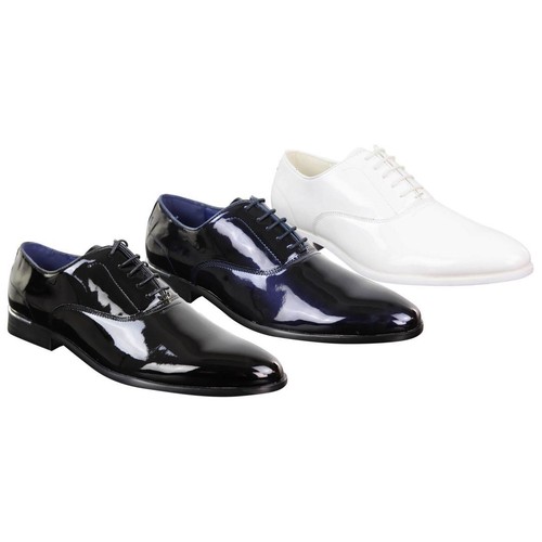 Mens laced shoes shiny - laced, patent