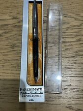 Paper Mate Profile Black & Chrome Two Heart Ballpoint Pen Vintage USA case