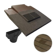 Granulated Light Brown Plain In-line Roof Tile Ventilator & Pipe Adapter