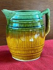 Antique English Majolica Barrel Jug