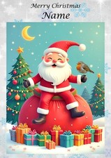 PERSONALISED Father CHRISTMAS Card SANTA Son Daughter Granddaughter Grandson