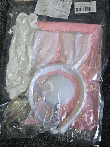 Girls pink white bunny costume - pink,