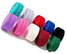 Fold Over Elastic 15mm Quality Soft Shiny Headband Craft Sewing - V Tape Binding