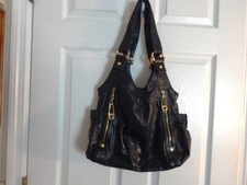 B Makowsky Black Soft Leather Shoulder Handbag