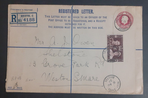 Kgv postal stationery - 4, 1/2d