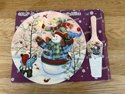 Christmas cake plate server - cake,