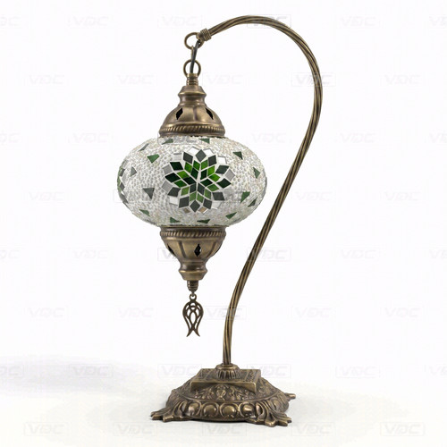 Green turkish mosaic table - green,