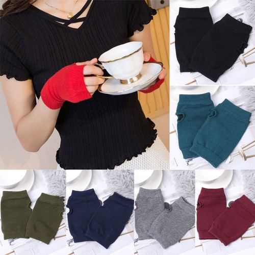 Wool fingerless half mitten - wool,