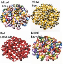 Mini Wooden Self & No Adhesive Ladybird/Bees Scrapbooking/Embellishments