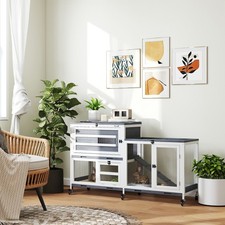 Rabbit Hutch with Run, 2-Tier