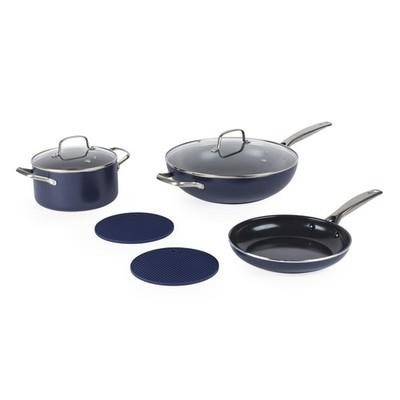 Blue diamond pcs cookware - blue, 7-pcs