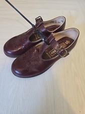 Band New Start Rite Mary Jane Leather Burgandy Shoes Size 13.5E