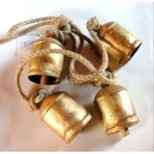 Christmas Metal Brass Metal Bell Vintage Cow Bell Xmas Tree Pendants Decors