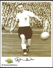 STANLEY MATTHEWS ENGLAND INT 1934-57 RARE AUTOGRAPHED EDITIONS WESTMINSTER CARD