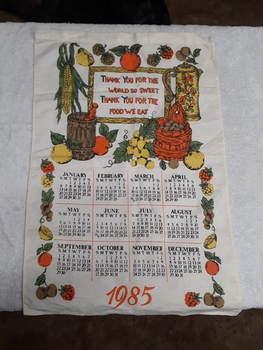 1985 linen calendar kitchen - 1985,