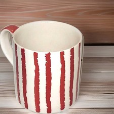 WHITTARD Of CHELSEA  Hand painted Red Stripe small coffee tea mug