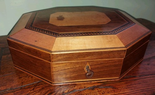 19thc inlaid box table - inlaid,