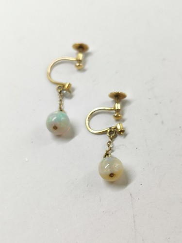 Vintage 15ct pair opal - 15ct,