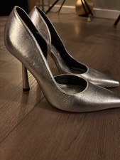 Zara Metallic Silver Heels