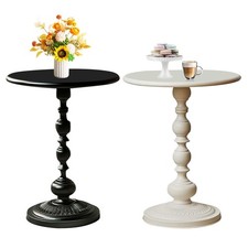 Metal Round Side Table Vintage End Table Small Accent Pedestal Table Nightstand